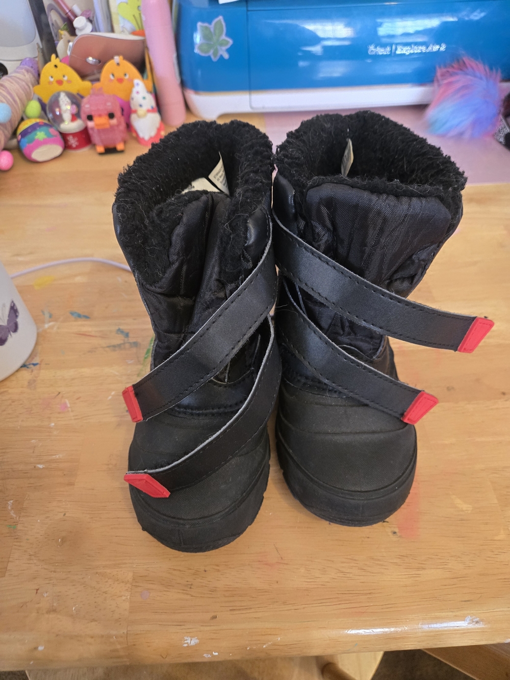 Kids Black Winter Boots with Red Accents - Brand: